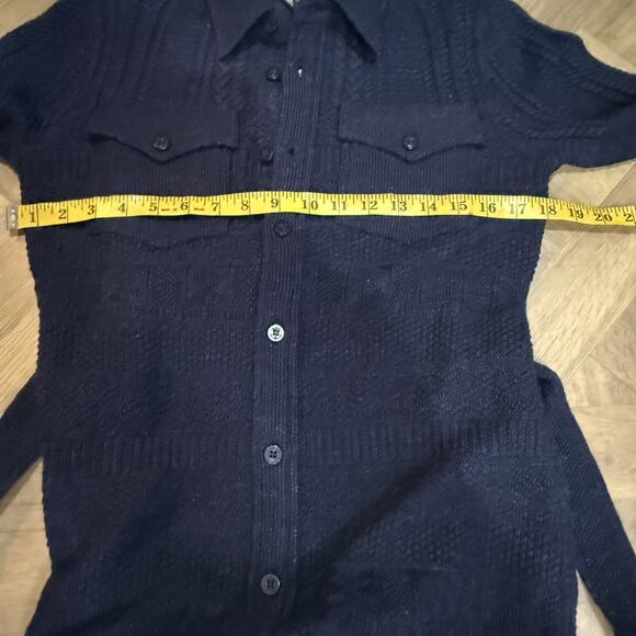 RRL Ralph Lauren Double RL Wool Cotton Belted Sweater Dress Size 2 S Blue $895 - Picture 10 of 12